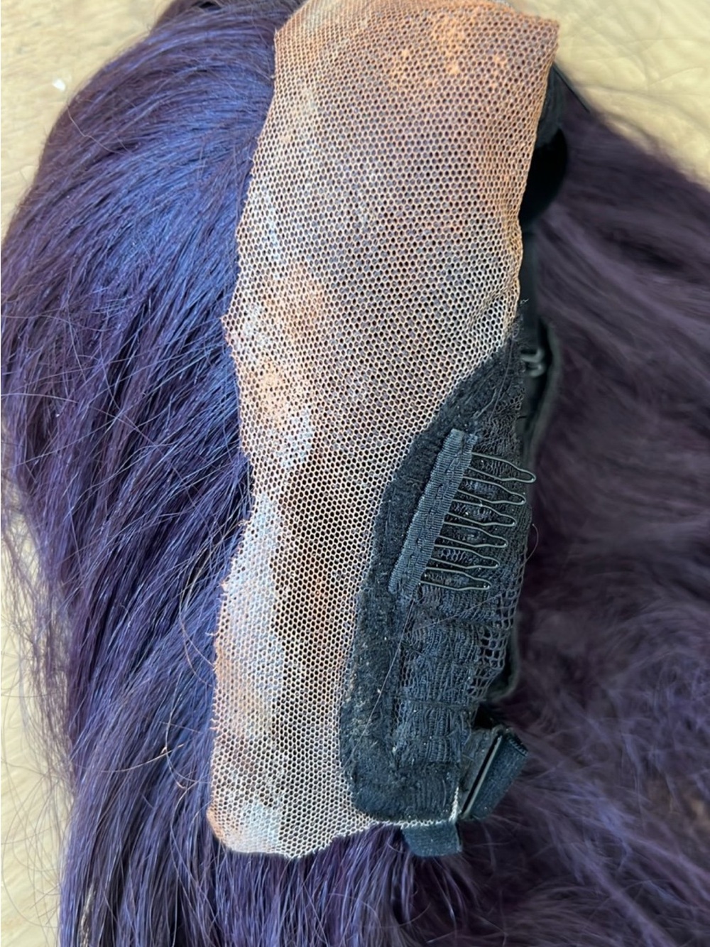 Luxurious Deep Purple Long Lace Front Wig - Women Hair - Picture 6 of 8